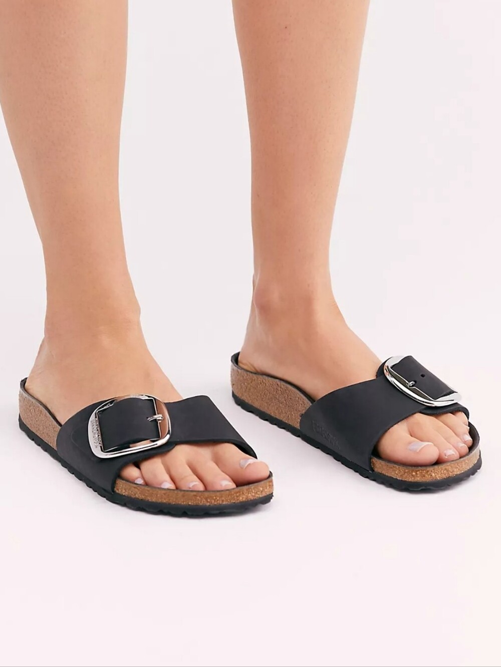 Birkenstock Madrid Big Buckle Oiled Leather Sandals - Black  EU37 Womens Sz 6.5